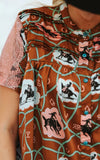 Blushin Bronc Turquoise Buttons Top - Also in Plus Size