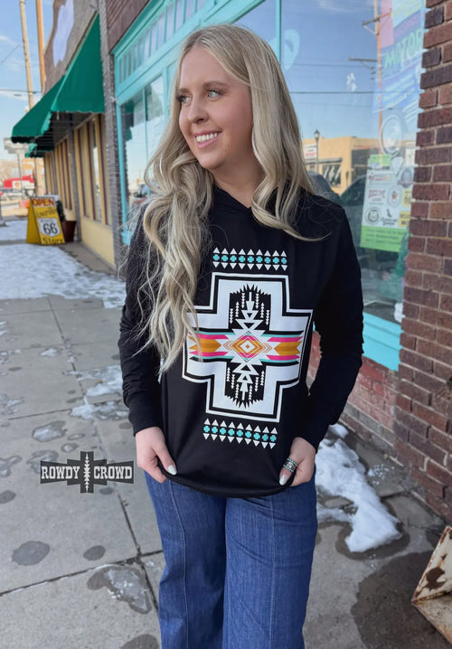 Calhoun Cross Pullover Hoodie Top - Also in Plus Size