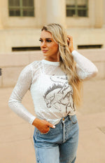 Sequin Saddles Mesh Layering Top