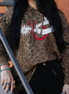 Spur Em Embroidered Leopard Top - Also in Plus Size
