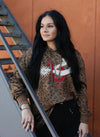 Spur Em Embroidered Leopard Top - Also in Plus Size