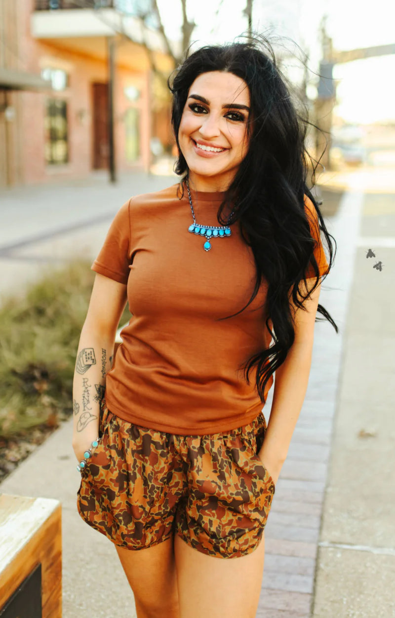 Cowboy Camo Shorts - Also in Plus Size