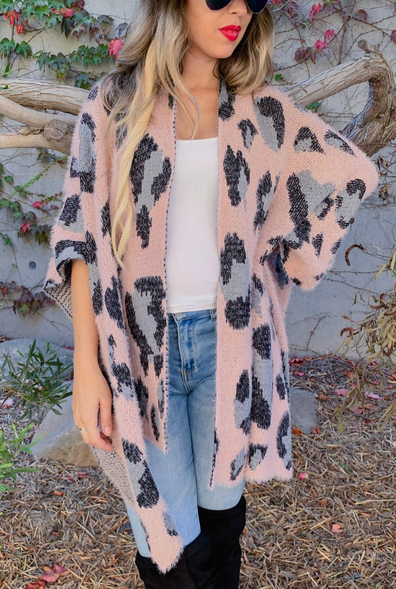 We Meet Again Pink Leopard Cardigan - Also in Plus Size
