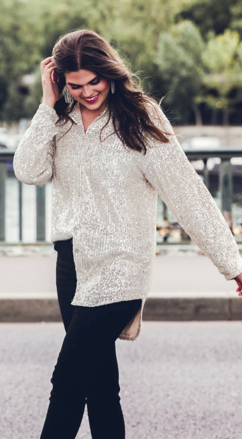 Champagne Nights Sequin Top - Also in Plus SIze