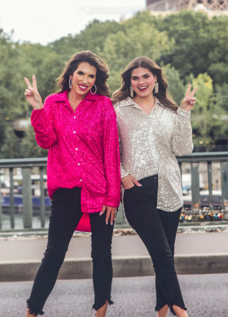 Champagne Nights Sequin Top - Also in Plus SIze