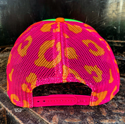 PREORDER- Neon Leopard Trucker Cap July Ship