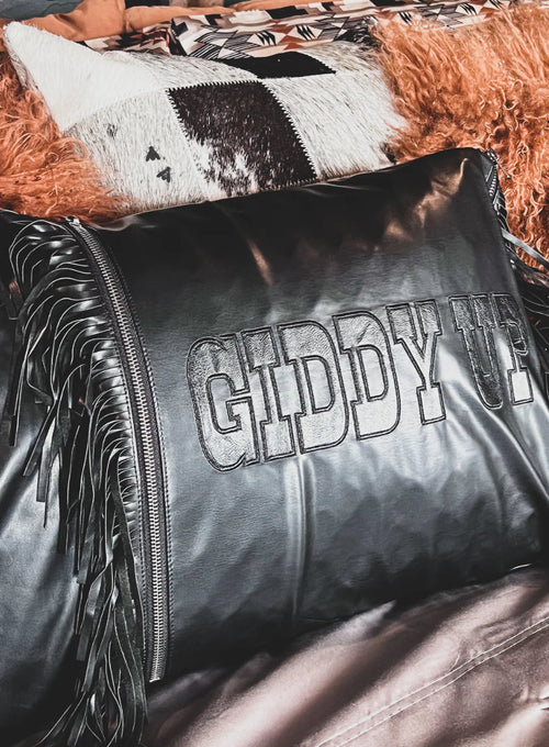 Giddy Up Fringe Pillow Case
