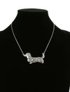 Dachshund Engraved Turquoise Weenie Dog Necklace