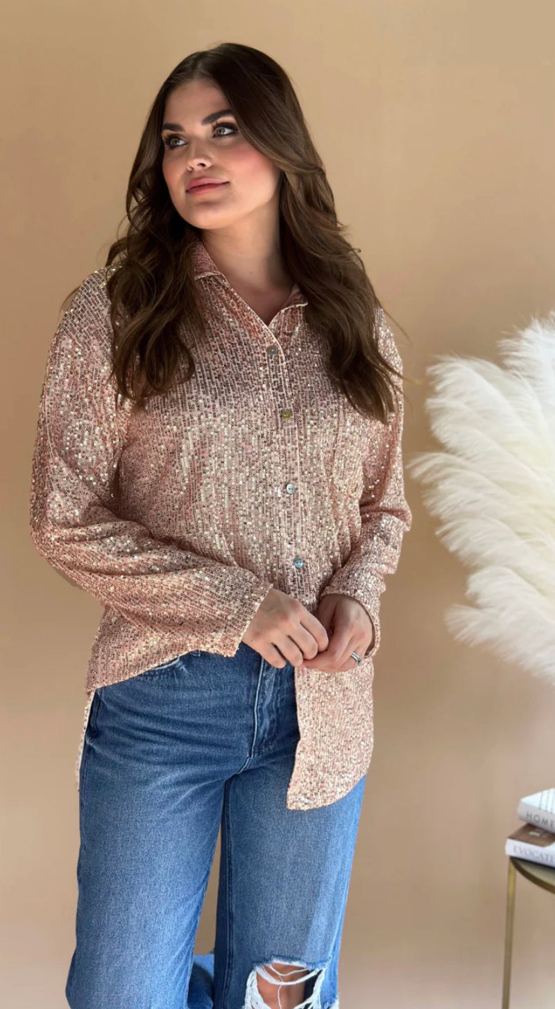 Champagne Nights Sequin Top - Also in Plus SIze