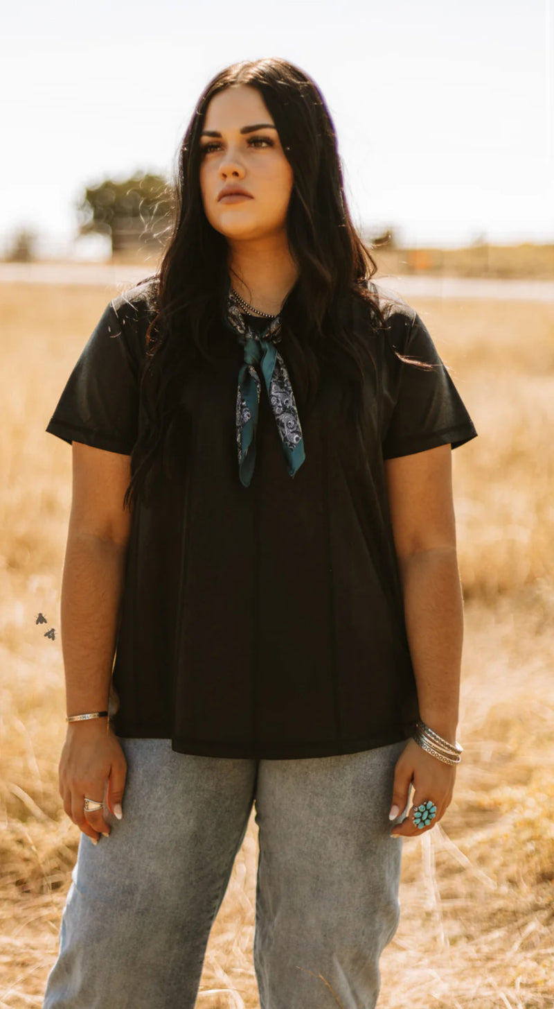 Walk The Line Leather Lux Top - Also in Plus Size