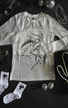 Sequin Saddles Mesh Layering Top