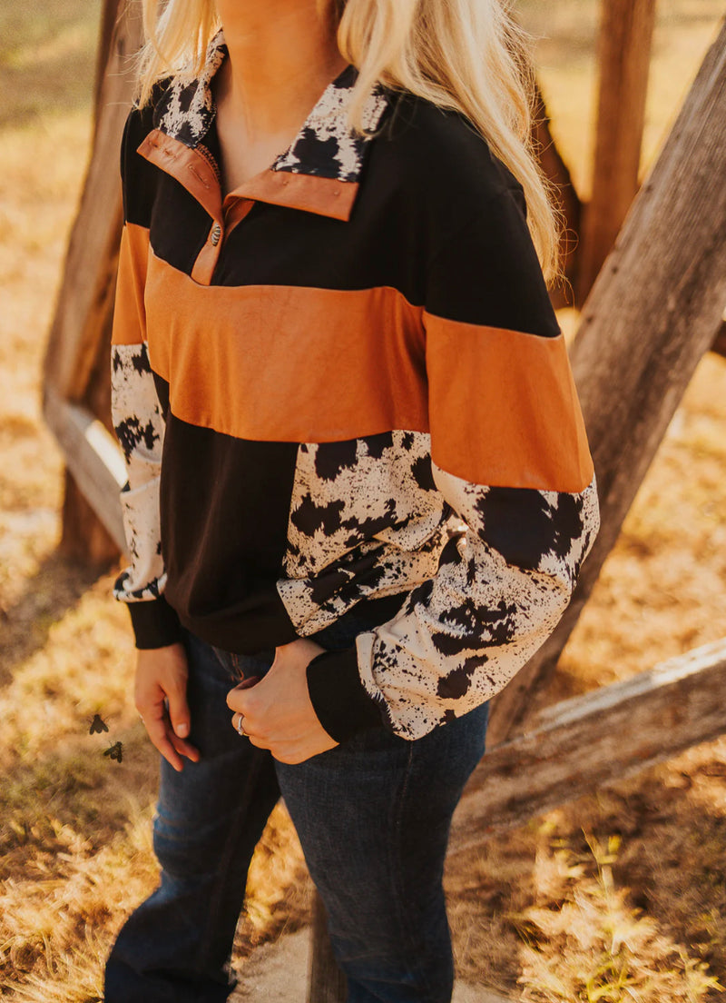 Goodbye Lane Cowhide & Leather Lux Pullover - Also in Plus Size