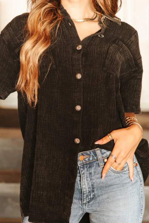 Rodeo Nights Black with Concho Buttons Top - Also in Plus Size