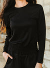 Long Sleeve Black Cloud Basic Top - Also in Plus Size
