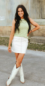 Lena Lime Western Tank Top - Also in Plus Size