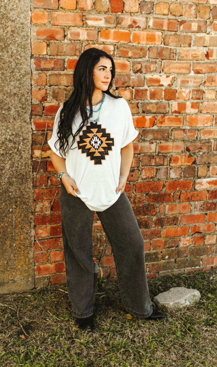 Tejas Sequin Aztec Top- Also in Plus Size