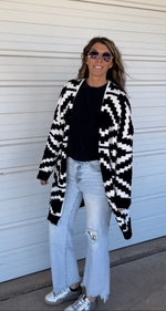 Koe Black Reversible Aztec Cloud Cardigan - Also in Plus Size