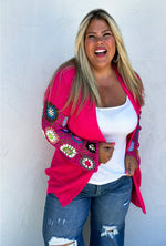 Paducah Pink Crochet Cardigan - Also in Plus Size