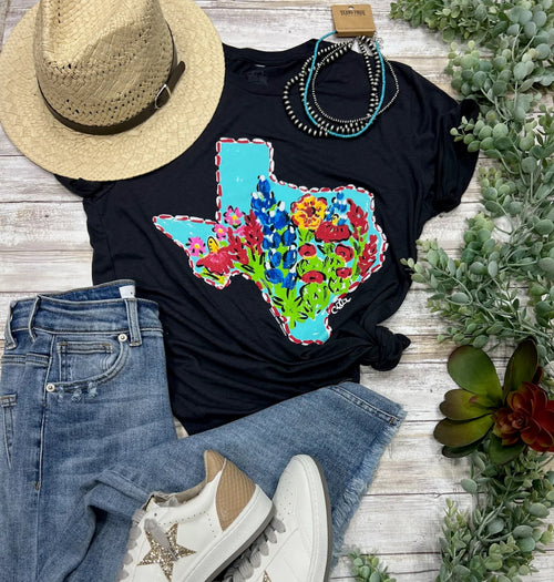 Texas Bluebonnets Top - Also in Plus Size