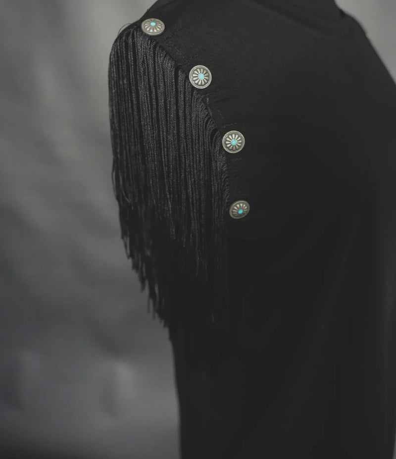 Get Fringy With It Black Top - Also in Plus Size
