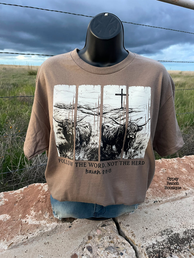Follow the Word Not the Herd Brown Tee - Also in Plus Size