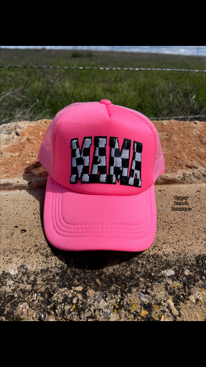 Hot Pink MAMA Sequin Cap