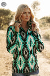Ridge Falls Turquoise Aztec Pullover - Also in Plus Size
