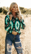 Ridge Falls Turquoise Pullover - Also in Plus Size