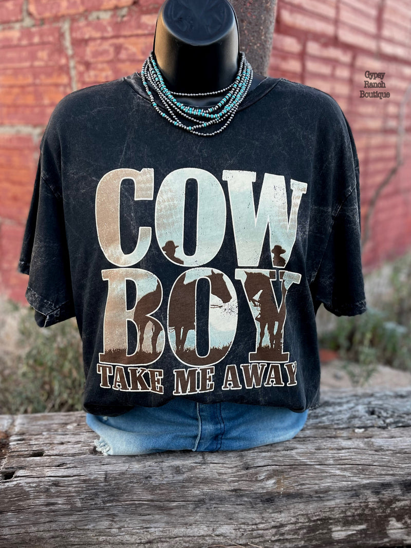 Cowboy Take Me Away Mineral Wash Top - Also in Plus Size