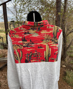 Brendalyn Vintage Cowboy Cactus Pullover- Also in Plus Size