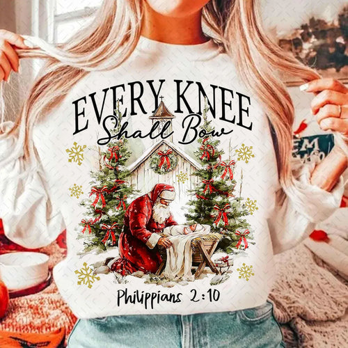 EVERY Knee Shall Bow Nativity Philippians 2:10 Sweatshirt - Also in Plus Size