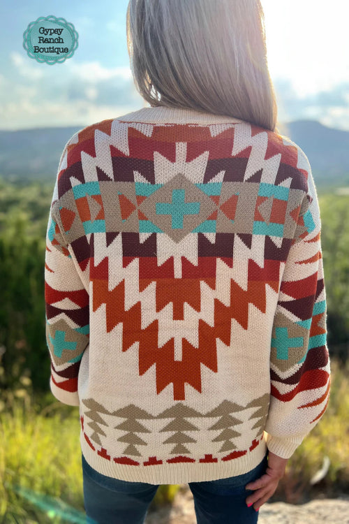 Caprock Canyon Aztec Sweater Top- Also in Plus Size