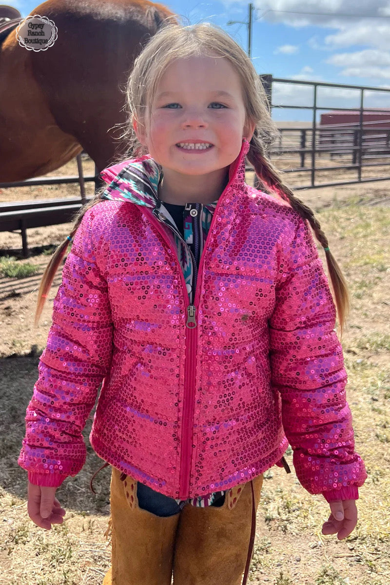 Kids Shimmering Kreek Pink Coat