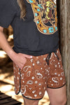 Bandana Babe Brown Shorts - Also in Plus Size