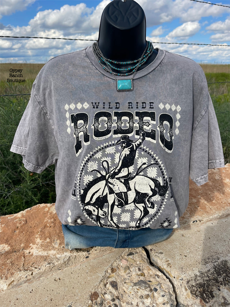 Wild Ride Rodeo Mineral Wash Top - Also in Plus Size