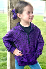 Kids Tailgate Purple & Black Pullover Top