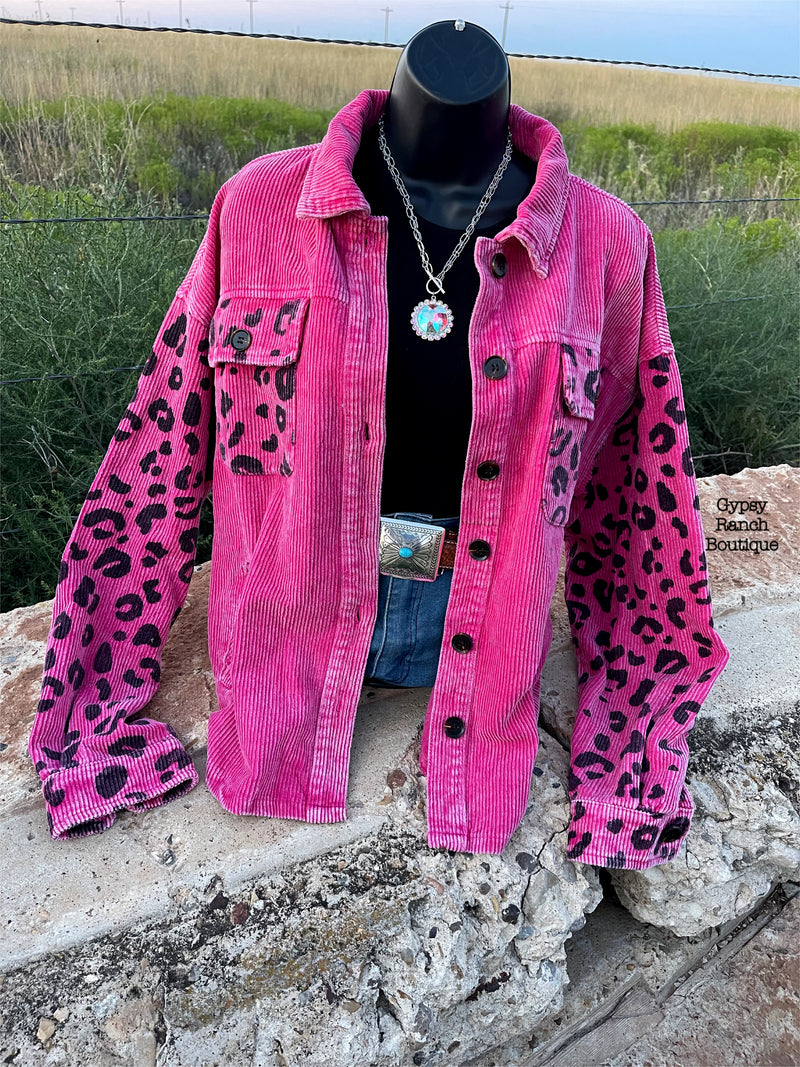 Pryor Pink Leopard Shacket - Also in Plus Size