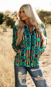 Manhattan Mile Aztec Zip Up Jacket - Also in Plus Size