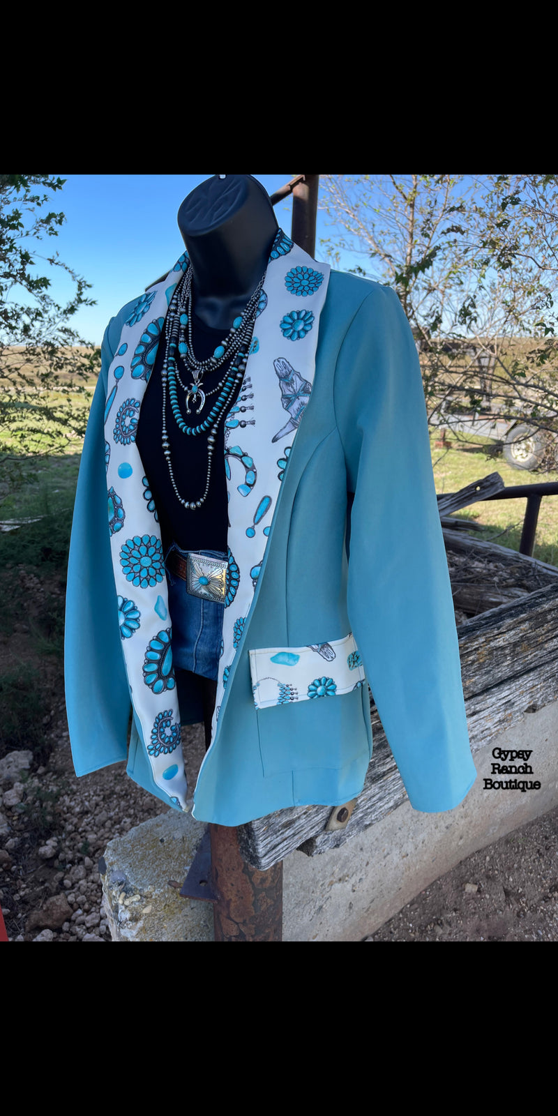 Sanger Turquoise Squash Blossom Blazer