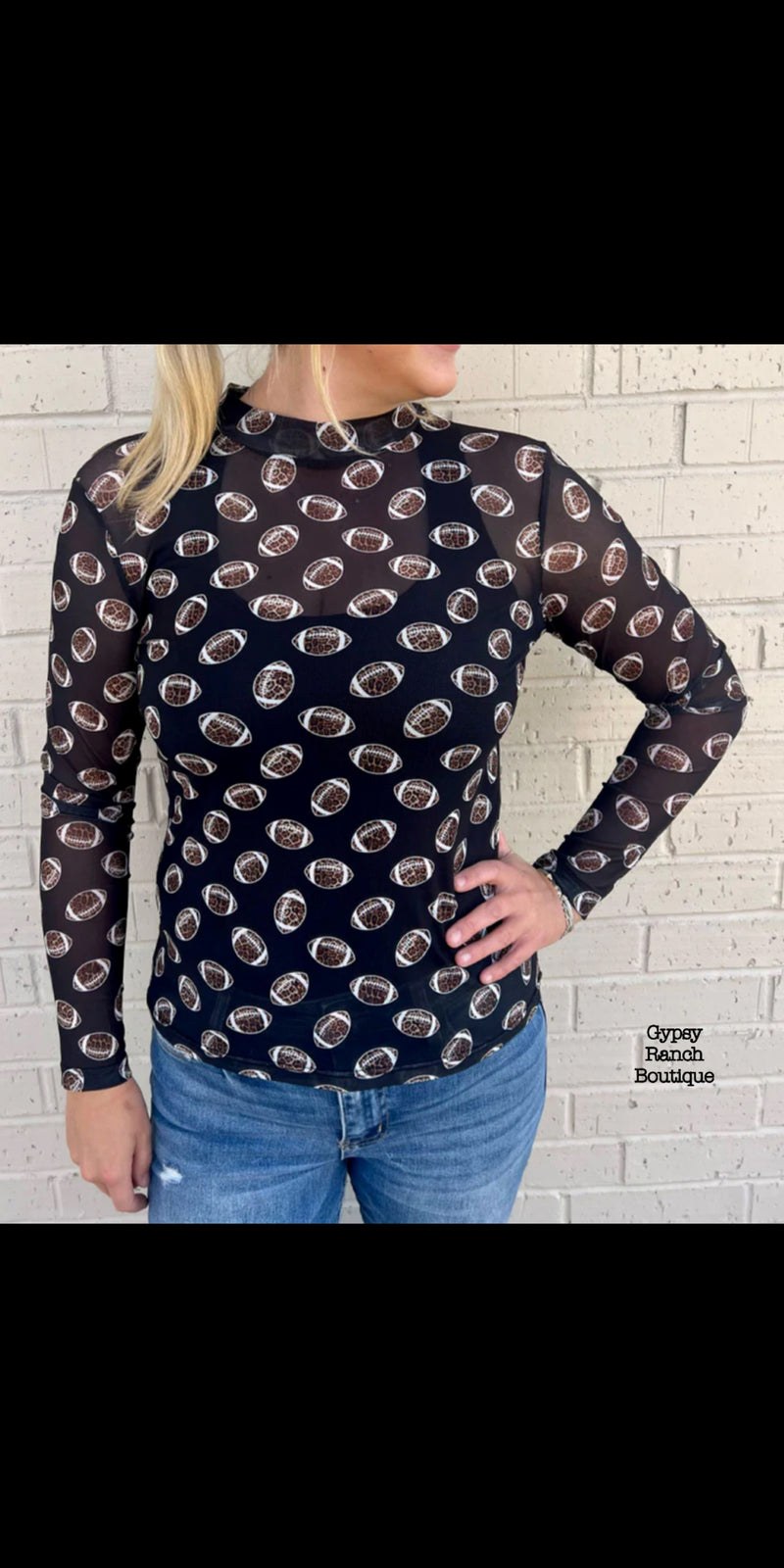 The Girls of Fall Leopard Football Mesh Layering Top - Also in Plus Size