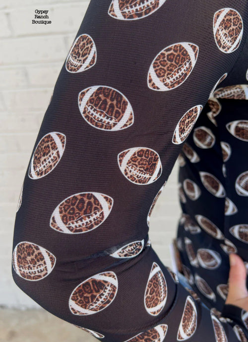 The Girls of Fall Leopard Football Mesh Layering Top - Also in Plus Size