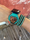 Santa Fe Turquoise Leather Smart Watch Band