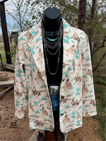 Lariat Cowboy Suede Blazer Jacket - Also in Plus Size