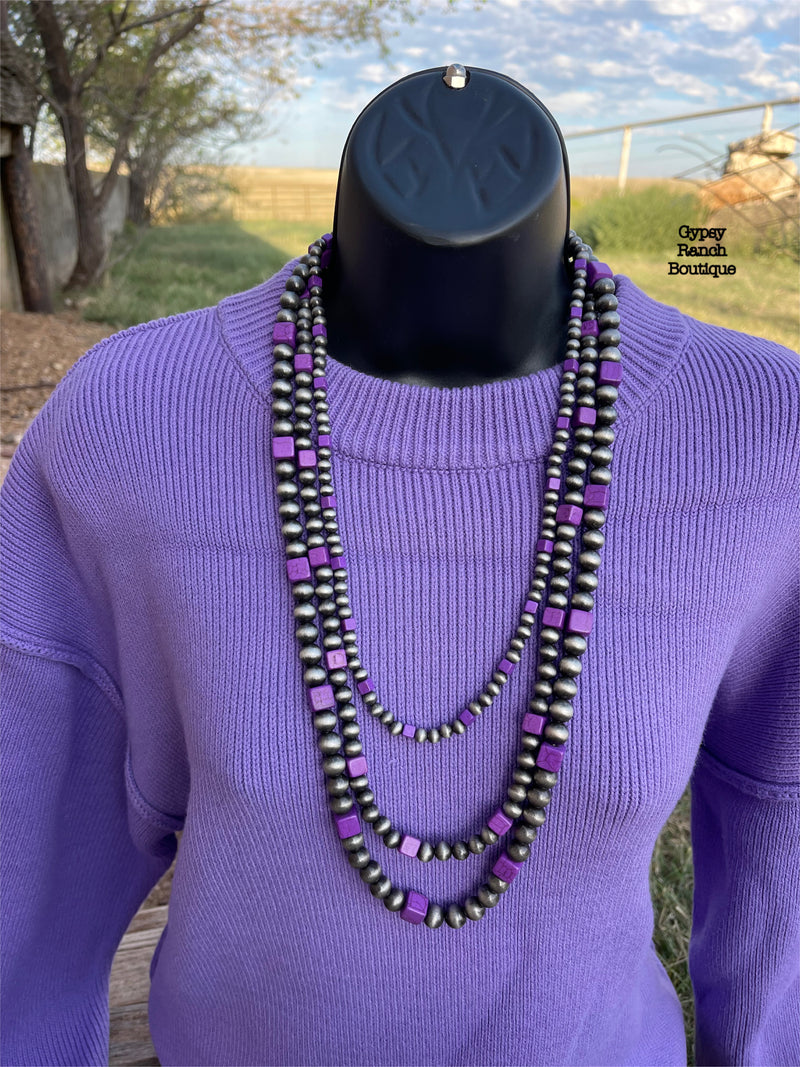 Marion Purple Pearl Layered Necklace
