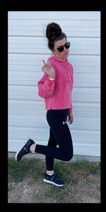 Perfectly Pink Crop Hoodie Top