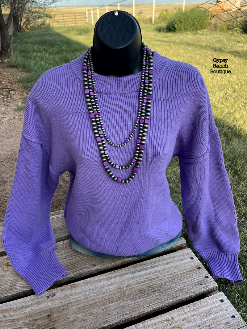 Venice Purple Sweater Top