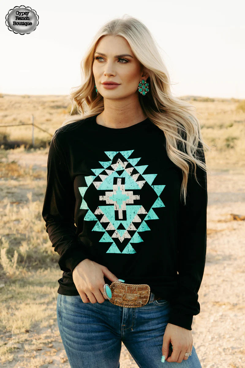 Scottsdale Aztec Long Sleeve Top - Also in Plus Size
