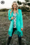 Sedona Turquoise Fringe Jacket- Also in Plus Size