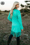 Sedona Turquoise Fringe Jacket- Also in Plus Size