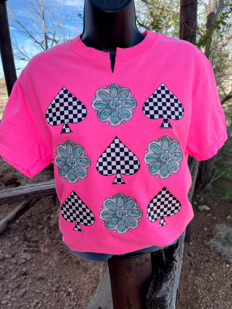 Squash & Spades Neon Pink Top - Also in Plus Size